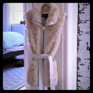 Miss Sixty Belted Faux Fur Vest